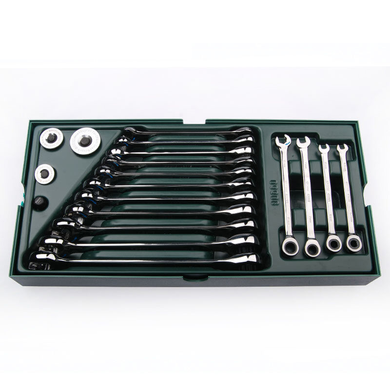 世达 09908 工具托组套-19件全抛光两用快扳 工具托尺寸 375x185x45MM按（套）销售