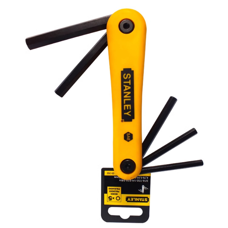 史丹利 69-260-23C 英制折叠式内六角扳手 5件套3/16＂-3/8＂按（套）销售