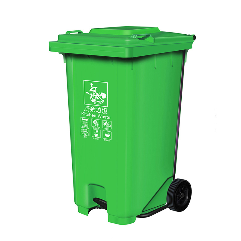敏胤 MYL-7100-9 分类垃圾桶(带轮) BJ地区 100L脚踏—厨余标识 绿色 100L （脚踏带轮）按个销售