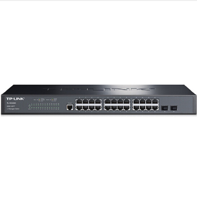 TP-LINK TL-SG3226 26口全千兆二层网管交换机 24GE+2SFP 黑色按件销售