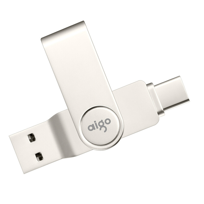 爱国者 U356 Type-C USB3.1 手机U盘  双接口手机电脑用 256GB 银色  type-c二合一 高速USB3.1 360°旋转 即插即用 金属机身按个销售