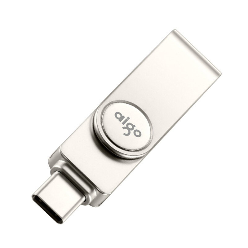 爱国者 U356 Type-C USB3.1 手机U盘  双接口手机电脑用 256GB 银色  type-c二合一 高速USB3.1 360°旋转 即插即用 金属机身按个销售