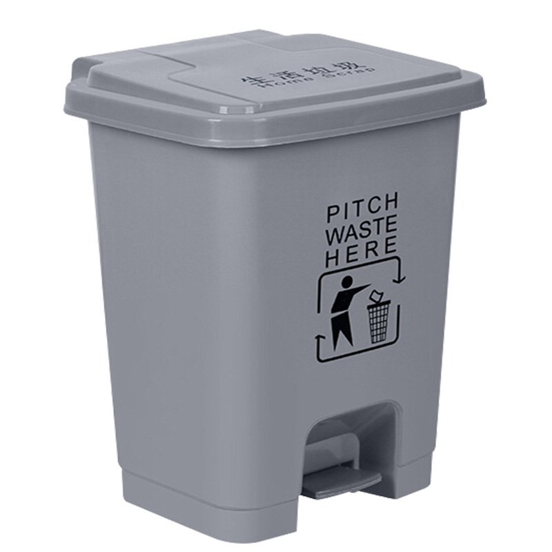 科力邦 KB1034 脚踏式户外垃圾桶大号 40L 灰色按（个）销售