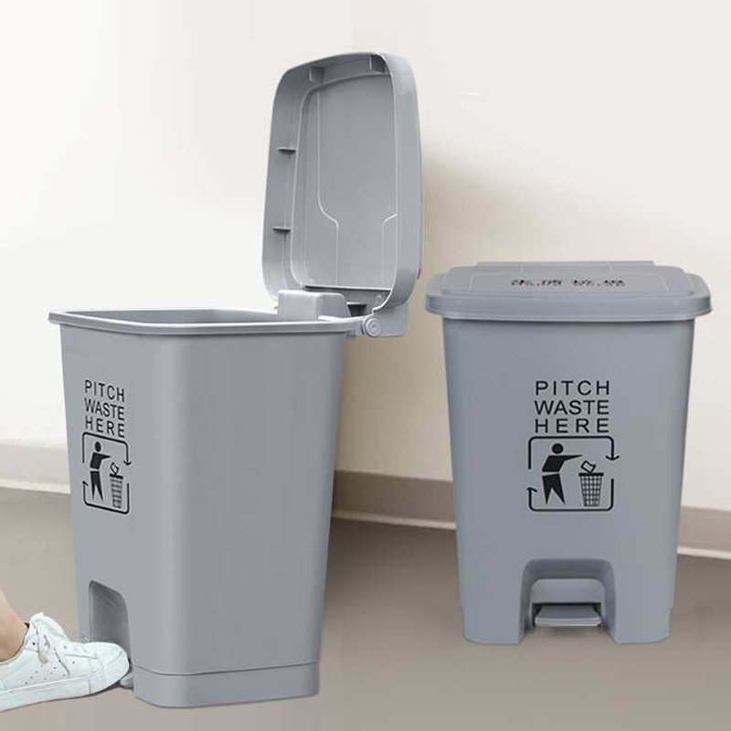 科力邦 KB1034 脚踏式户外垃圾桶大号 40L 灰色按（个）销售