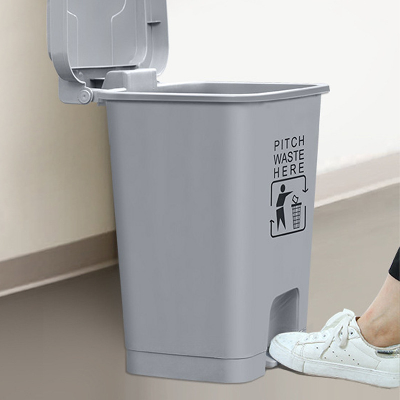 科力邦 KB1034 脚踏式户外垃圾桶大号 40L 灰色按（个）销售