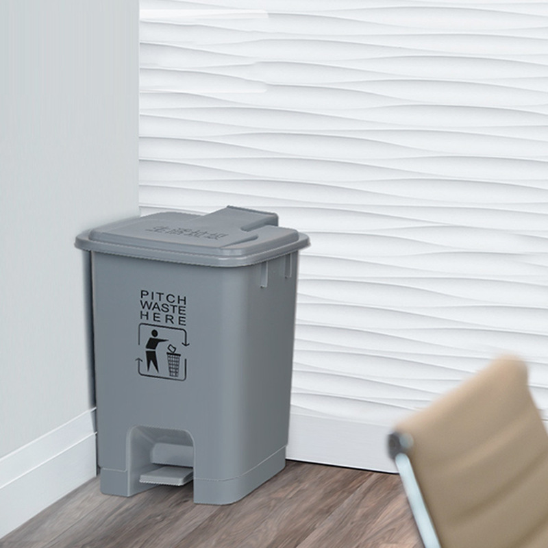 科力邦 KB1034 脚踏式户外垃圾桶大号 40L 灰色按（个）销售