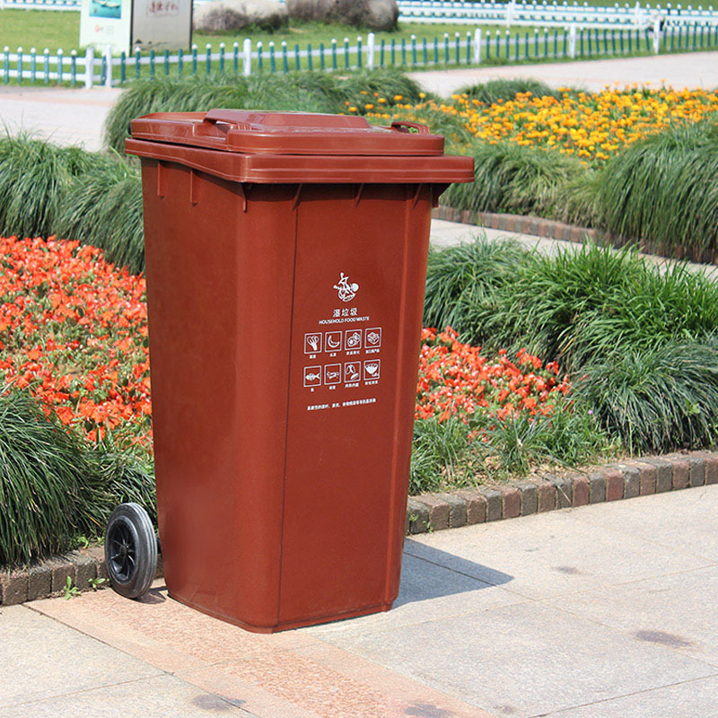 科力邦 KB1042 户外垃圾桶 大号加厚 50L 咖啡色按（个）销售