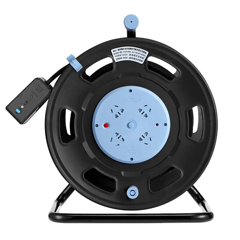 公牛 GN-806DN 超功率保护 漏电保护电缆卷盘 线盘 插座插排 线粗2.5M平方米 50米 蓝黑色按（个）销售