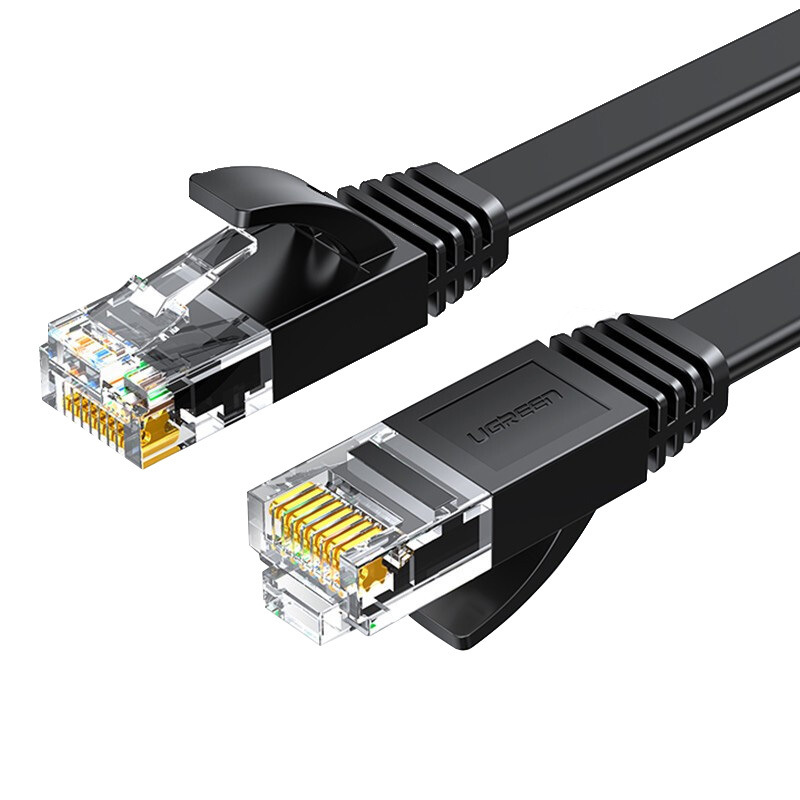 绿联 50176 六类千兆非屏蔽扁平网线 5米 黑色按根销售