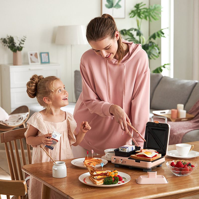 摩飞 MR9086 轻食机（蒸锅三文治机） 双面加热 粉色按（台）销售