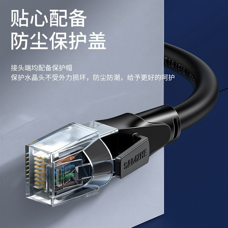山泽 WD6100 六类网线 CAT6类千兆网络跳线 10米 黑色按（根）销售