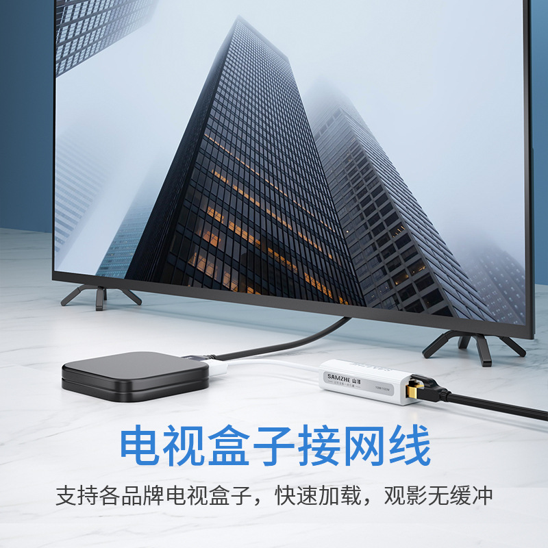 山泽 UWH10 USB2.0转百兆网口 0.2米 白色按（根）销售