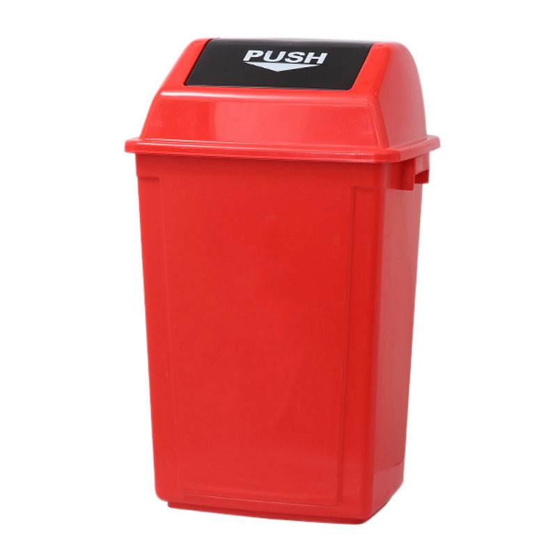敏胤 MYL-7760-16 翻盖有毒有害标识分类垃圾桶 60L 红色 新国标按个销售
