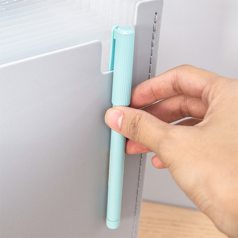 得力 63951 立式伸缩风琴包 横款 13格 浅灰色按个销售