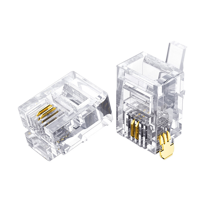 绿联 80106 6P2C电话线水晶接头 100个/包 白色按包销售