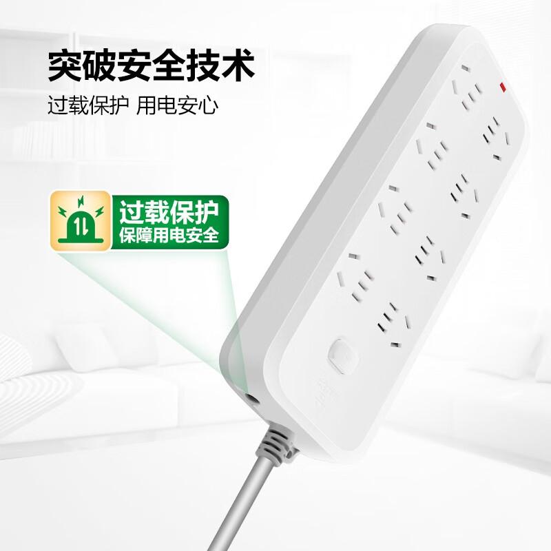 公牛 GN-B5080 单控八联插座（新） 3米 白色按（个）销售