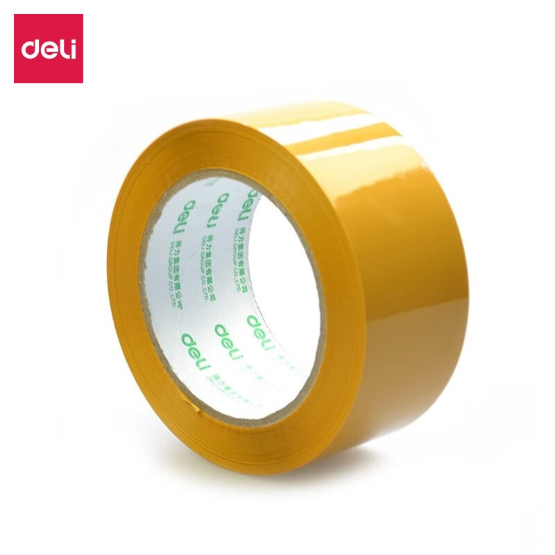 得力 30359 高品质封箱胶带 60mm*100y*50μ 米黄色 6卷/筒按筒销售