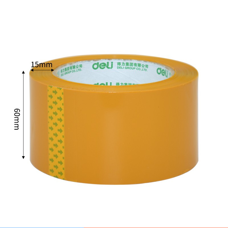 得力 30359 高品质封箱胶带 60mm*100y*50μ 米黄色 6卷/筒按筒销售
