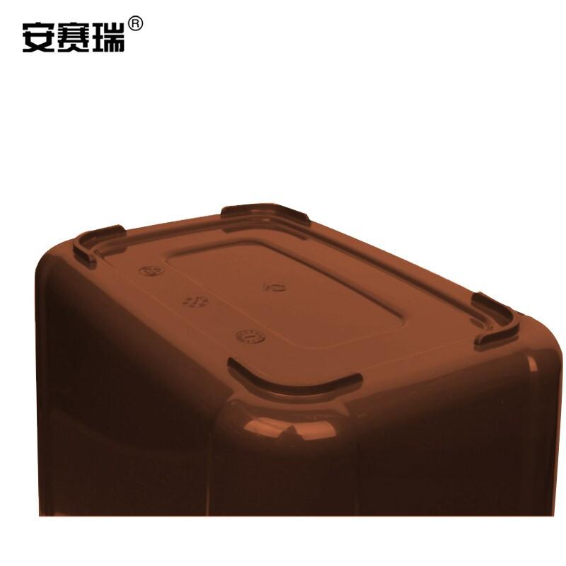 安赛瑞 24395 摇盖垃圾分类垃圾桶 60L 咖啡色按个销售