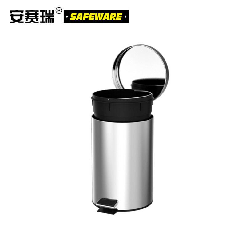 安赛瑞 13992 商用不锈钢脚踏垃圾桶3个装 12L按包销售