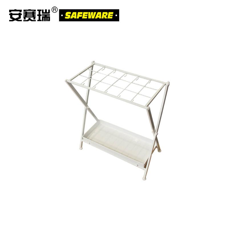 安赛瑞 10031 折叠式铁艺雨伞架18孔10钩 28×53×56cm 白色按（套）销售