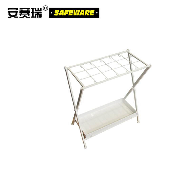 安赛瑞 10031 折叠式铁艺雨伞架18孔10钩 28×53×56cm 白色按（套）销售
