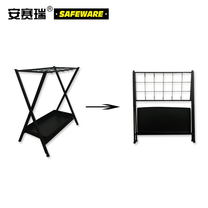 安赛瑞 10032 折叠式铁艺雨伞架18孔10钩 28×53×56cm 黑色按（套）销售