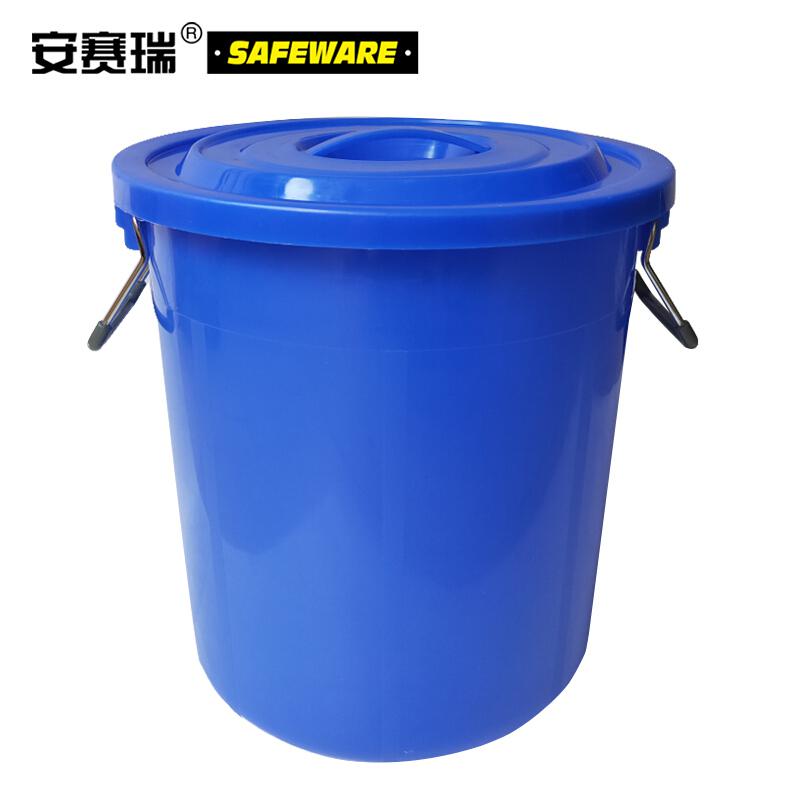 安赛瑞 24384 大号塑料圆桶有盖 100L 蓝色按（套）销售