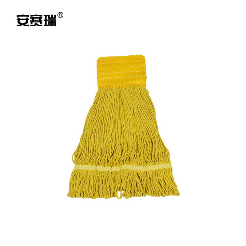 安赛瑞 24449 美式加厚拖把夹式蜡拖 杆长120cm 黄色按把销售