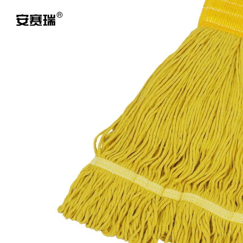 安赛瑞 24449 美式加厚拖把夹式蜡拖 杆长120cm 黄色按把销售