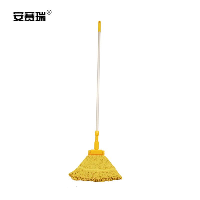 安赛瑞 24449 美式加厚拖把夹式蜡拖 杆长120cm 黄色按把销售