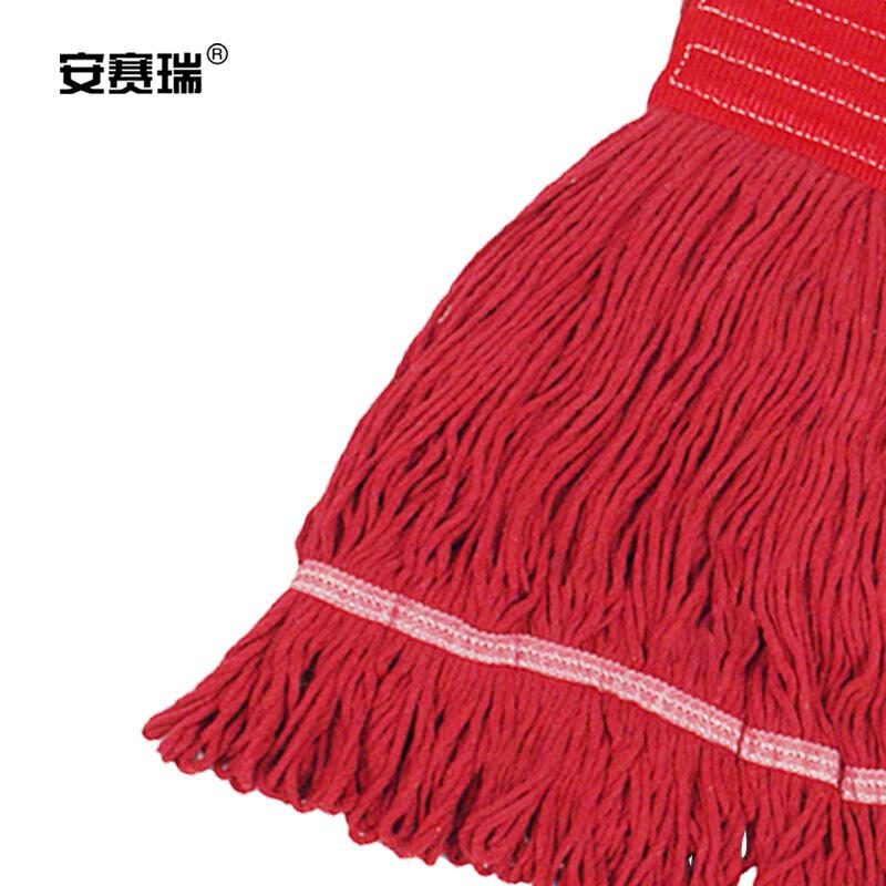 安赛瑞 24450 美式加厚拖把夹式蜡拖 杆长120cm 红色按把销售