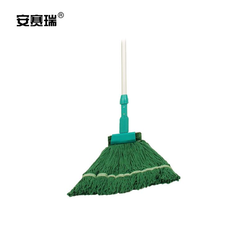 安赛瑞 24451 美式加厚拖把夹式蜡拖 杆长120cm 绿色按把销售