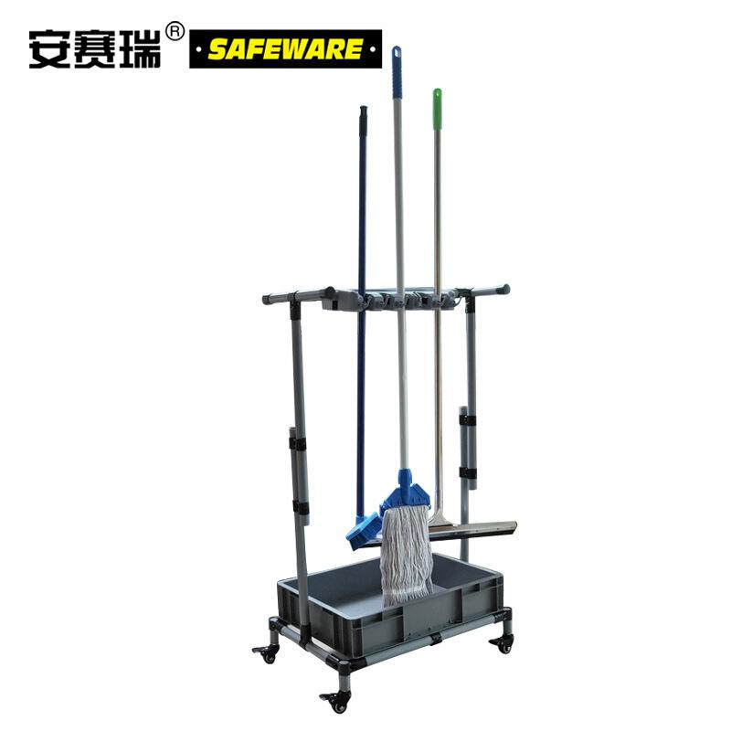 安赛瑞 10717 多功能移动式清洁工具放置架 5挂6钩按套销售
