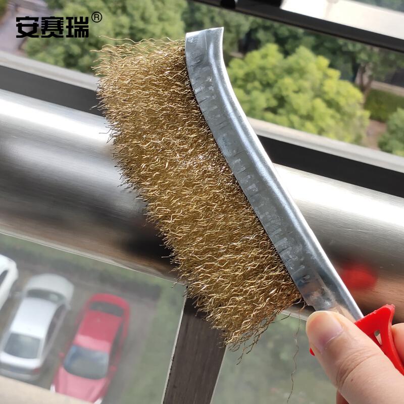 安赛瑞 23957 刀型钢丝刷 镀铜丝刷刀刷 (5把装) 23×5cm按(包)销售 安赛瑞 23957 刀型钢丝刷 镀铜丝刷刀刷 (5把装) 23×5cm按(包)销售