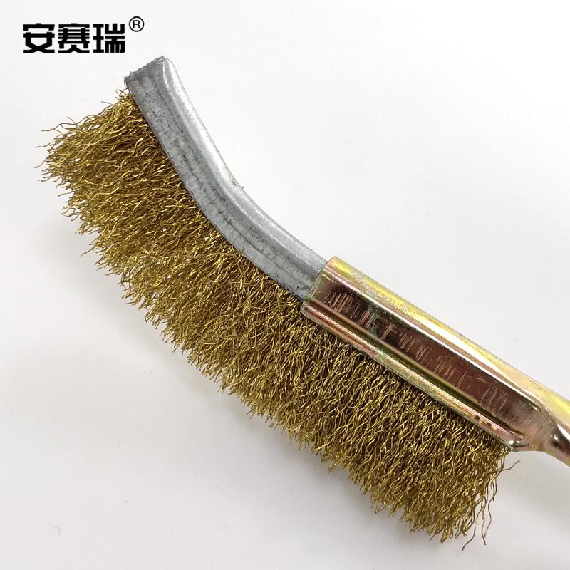 安赛瑞 23966 迷你不锈钢丝刷 弯头铜丝刷 (5把装） 24×2.5cm按包销售