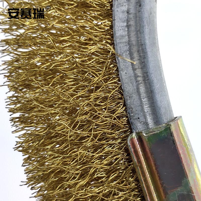 安赛瑞 23966 迷你不锈钢丝刷 弯头铜丝刷 (5把装） 24×2.5cm按包销售