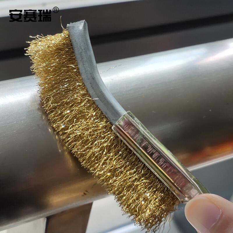 安赛瑞 23966 迷你不锈钢丝刷 弯头铜丝刷 (5把装） 24×2.5cm按包销售