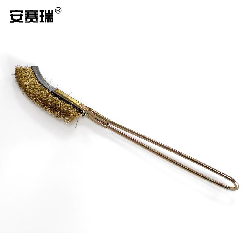 安赛瑞 23966 迷你不锈钢丝刷 弯头铜丝刷 (5把装） 24×2.5cm按包销售