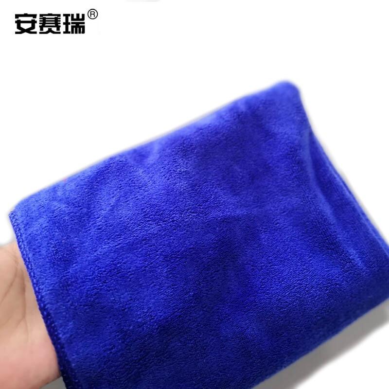 安赛瑞 12642 业务用纤维毛巾（10条装） 30×70cm 蓝色按（包）销售