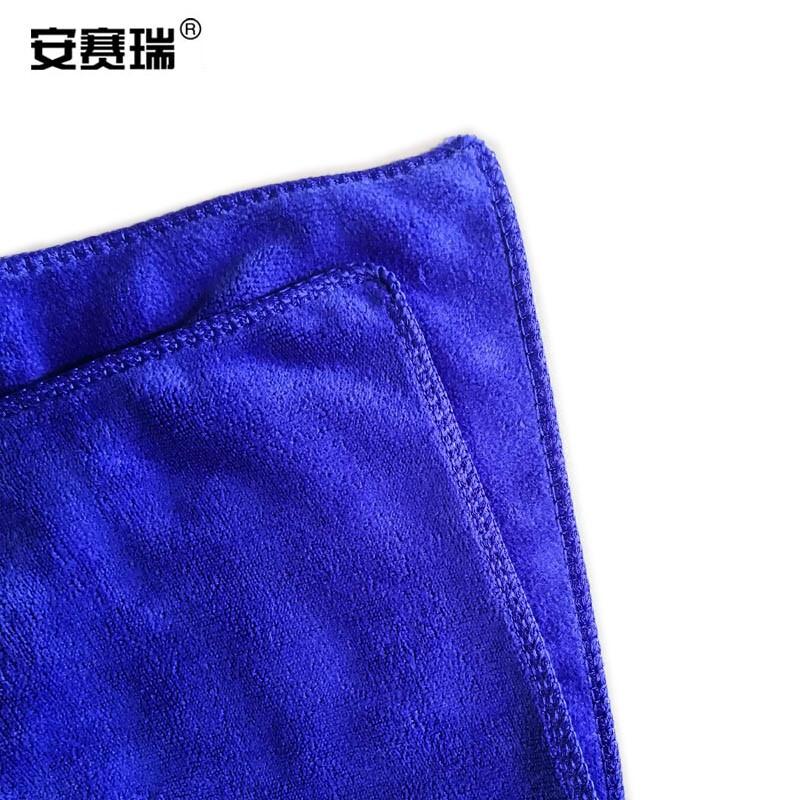 安赛瑞 12642 业务用纤维毛巾（10条装） 30×70cm 蓝色按（包）销售