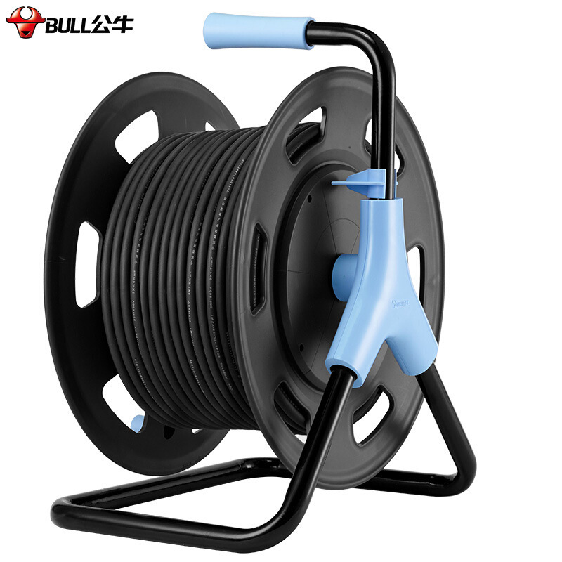 公牛 GN-806DN 超功率保护 漏电保护电缆卷盘插座 插排 线粗1.5平方 工程专用 50米 蓝黑色按个销售