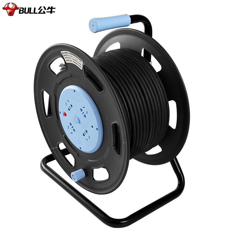 公牛 GN-806DN 超功率保护 漏电保护电缆卷盘插座 插排 线粗1.5平方 工程专用 50米 蓝黑色按个销售