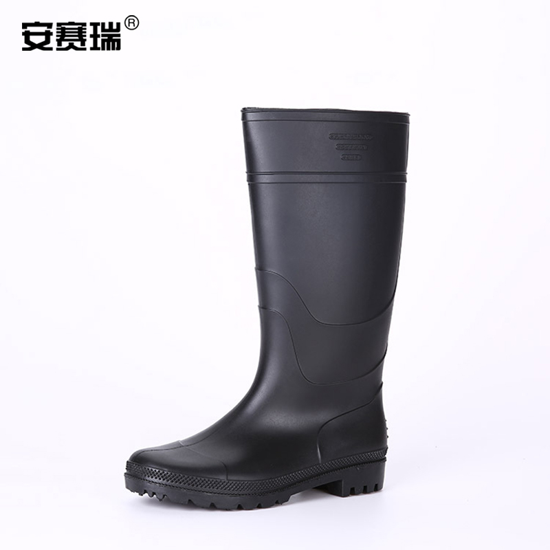 安赛瑞 16061 高筒PVC塑胶雨鞋 39码 黑色按双销售