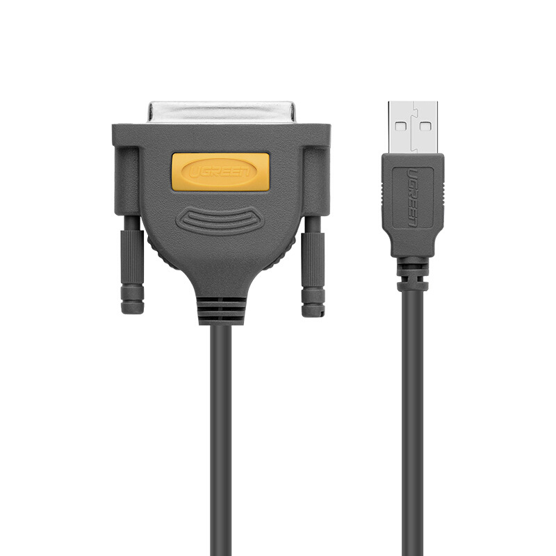 绿联 20793 USB转DB25并口打印线 25针转接转换头 1米 灰色按个销售