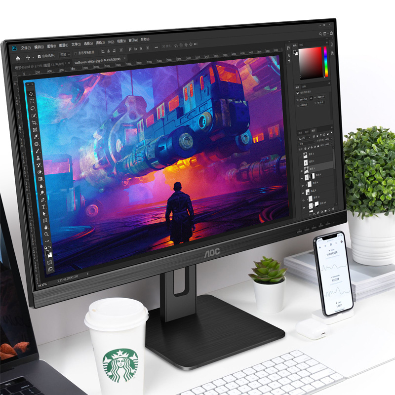 AOC U32P2C 液晶显示器 31.5英寸4K 黑色按台销售