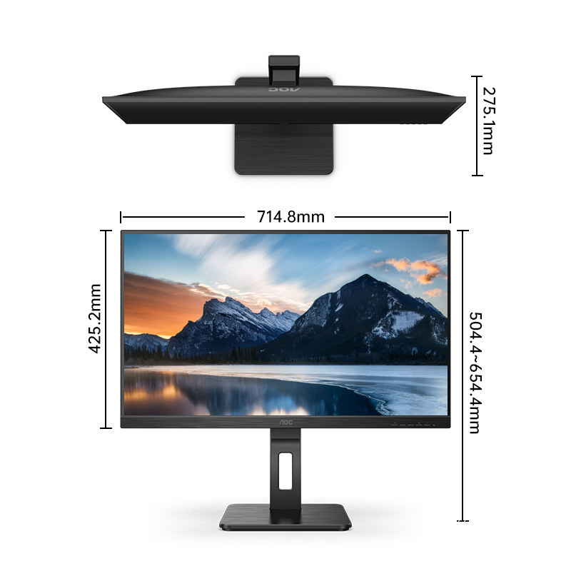 AOC U32P2C 液晶显示器 31.5英寸4K 黑色按台销售