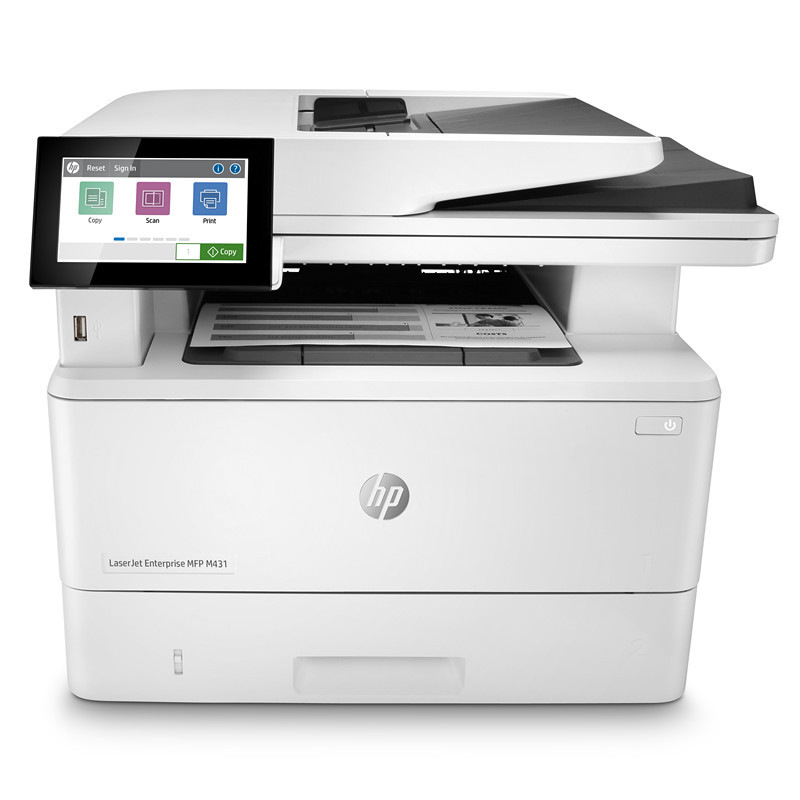 惠普 LaserJet Enterprise MFP M431f 黑白激光多功能一体机 A4 白色  打印、复印、扫描、传真、有线网络、自动双面按台销售