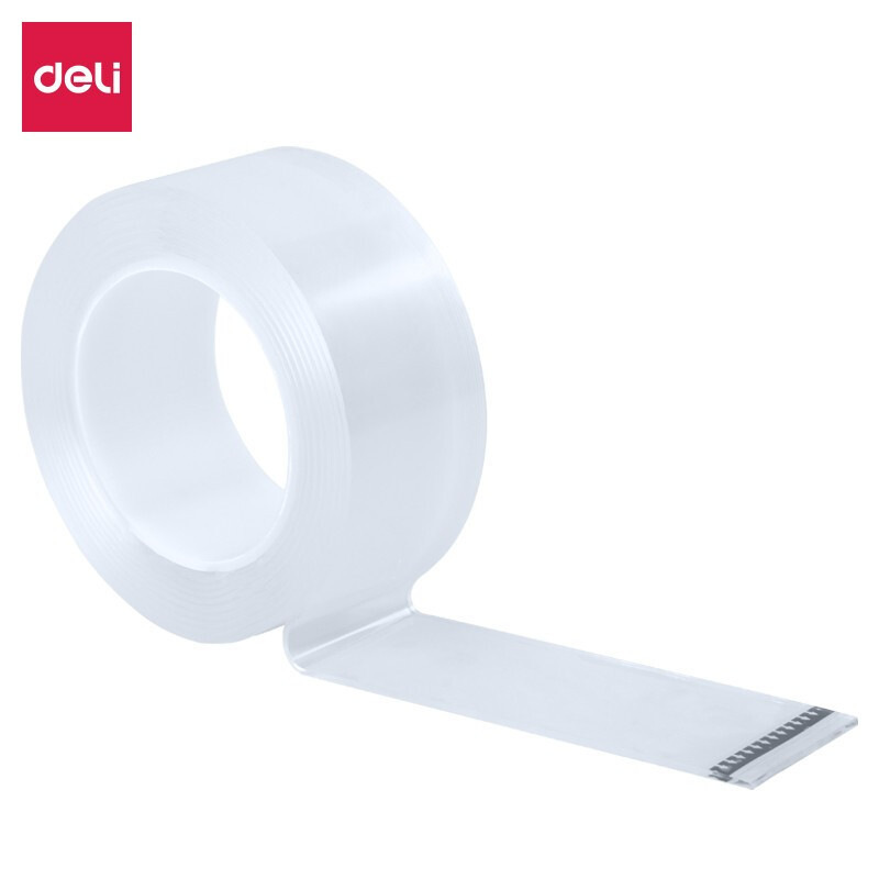得力 33604 双面透明防水胶带 5cm*3m*2mm 透明色 1卷/盒按（卷）销售