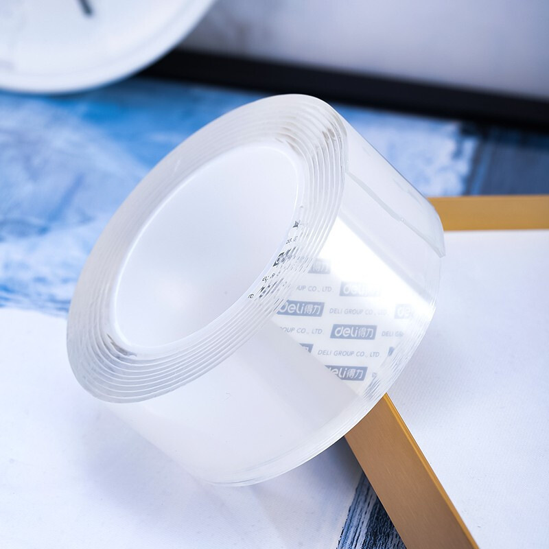 得力 33604 双面透明防水胶带 5cm*3m*2mm 透明色 1卷/盒按（卷）销售